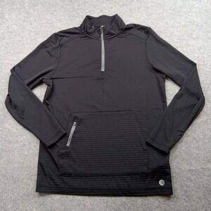 Solaris Pullover Mens Small Black Quarter Zip Athletic Kangaroo Pocket Top